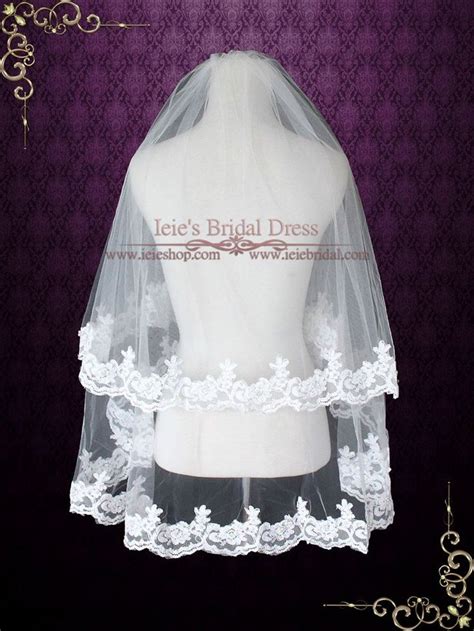 Two Tier Elbow Length Ivory Lace Wedding Veil Ieie Bridal Wedding