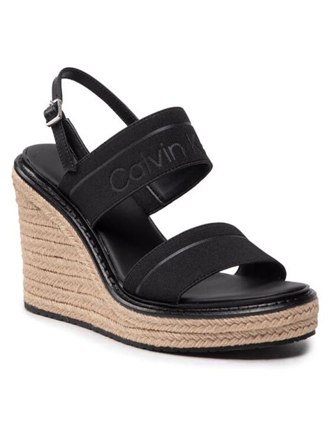 Calvin Klein Espadryle Wedge Sndl He Hw Hw Czarny Modivo Pl