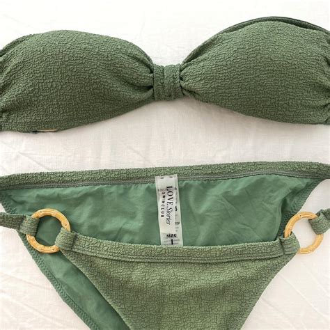 Love Stories Green Bikini Set Size Depop