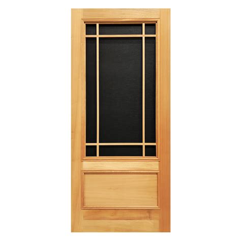 Custom Size Screen Doors - Prairie 3/4 View Screen Door | Wooden Screen