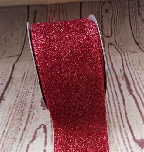 Mm Wide Glitter Sparkle Wired Edge Ribbon Eleganza Colours Ebay