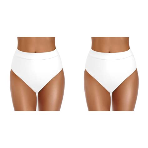 2 Pack 2025 Women High Waisted Bikini Plus Size Swim Pants 4X Bottoms High Cut Swim Womens