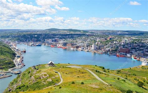 St John's Harbour in Newfoundland Canada. Super wide panoramic view ...