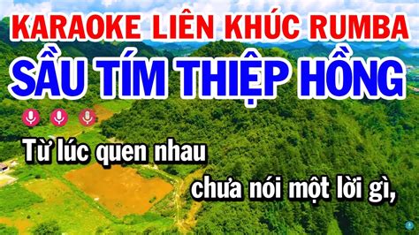 Karaoke Liên Khúc Nhạc Sống Trữ Tình Tone Nữ LK Sầu Tím Thiệp Hồng