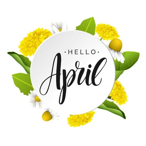 Premium Vector Hello April Vector Lettering