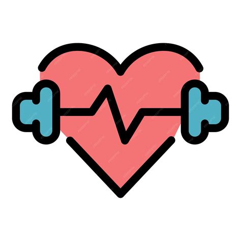 Premium Vector | Sport heart icon outline sport heart vector icon color