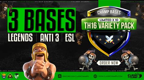 Th Limited Variety Pack Buy Clash Of Clans Base Layouts Clash Champs