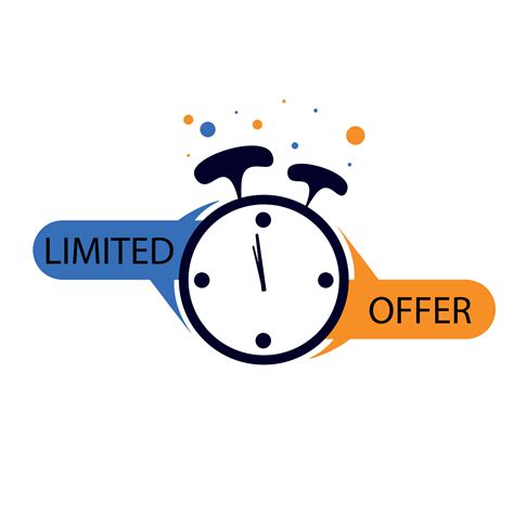 Limited offer icon with time countdown. Super promo label with alarm