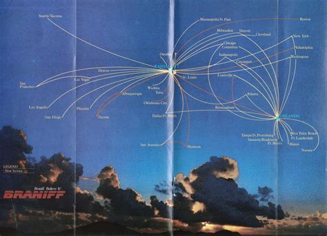 Braniff Ii Iii Timetables And Route Maps The Airchive