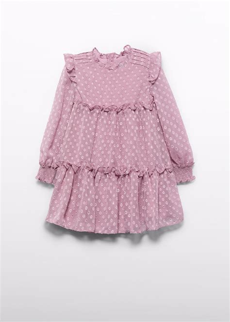 Girls Plumeti Jacquard Dress Pink Abel Lula