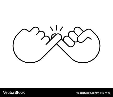 Pinky Promise Line Icon Finger Trustworthy Vector Image