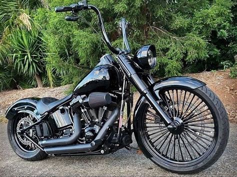 Black Softail Harley Davidson Motorcycle