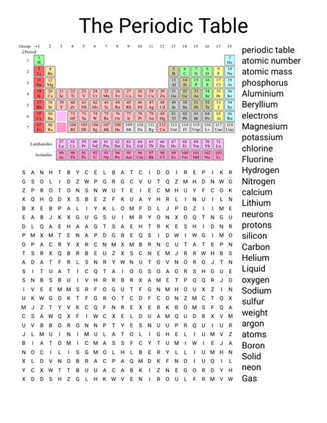 The Periodic Table Word Search WordMint