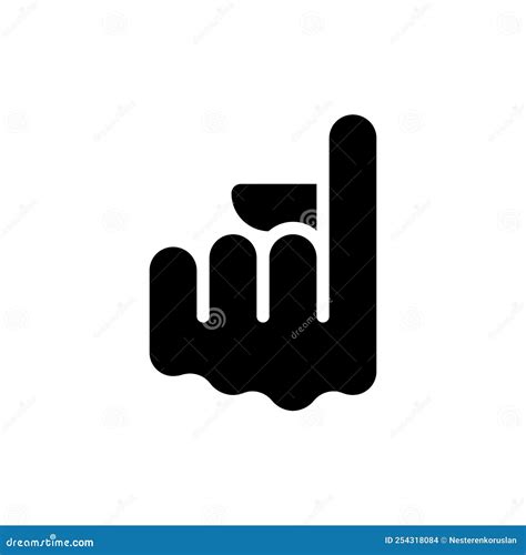 Index Finger Pointing Up Black Glyph Icon Stock Vector Illustration