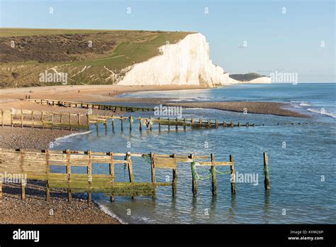 Beach And Seven Sisters Cliffs At Cuckmere Haven Seaford Head Nature