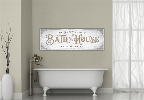 Personalized Bath Sign Custom Bath House Wall Art Huge - Etsy