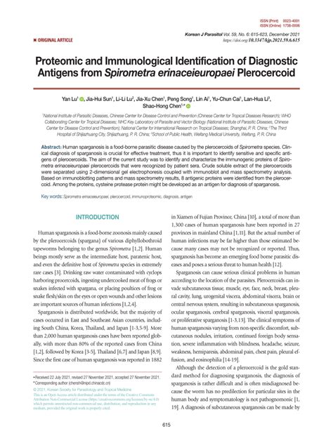 PDF Proteomic And Immunological Identification Of Diagnostic Antigens