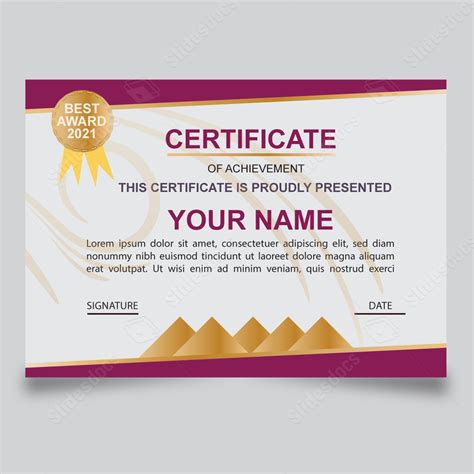 Gold Golden Certificate Document Business Ornament Word Template And Google Docs For Free Download