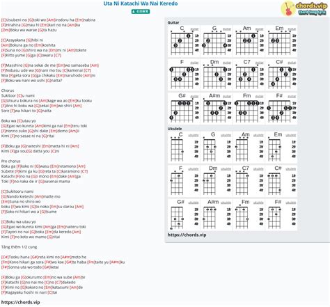 Chord: Uta Ni Katachi Wa Nai Keredo - 石田秋常 - tab, song lyric, sheet, guitar, ukulele | chords.vip