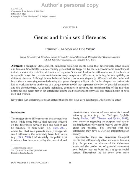 Pdf Genes And Brain Sex Differences