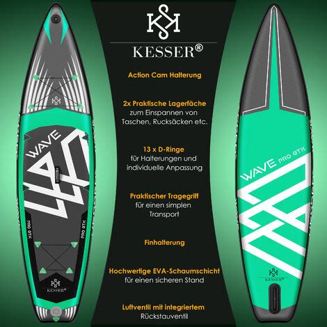 Kesser Aufblasbare Sup Board Set Pro Gtx Mit Premium Hochdruckpumpe