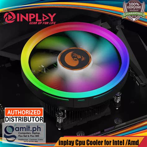 Inplay Rgb Cpu Pc Cooler Cooling Fan With Central Lighting 3pin For Desktop Amd And Intel