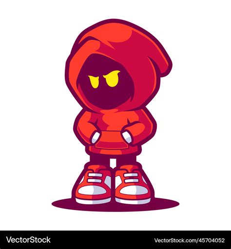 Evil hooded character mascot design Royalty Free Vector