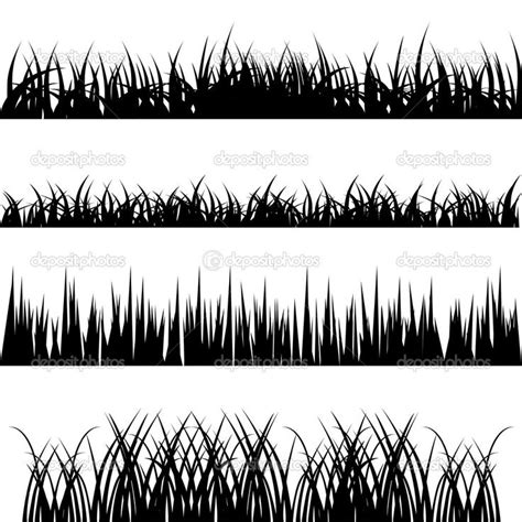 Grass Clipart Black And White Vector