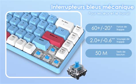 YINDIAO T8 Combos Clavier et Souris de Jeu 60 RVB Câble USB C