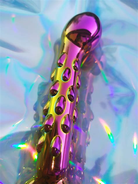 Bright Purple Holographic Crystal Dildo Dildo Multicolor Etsy
