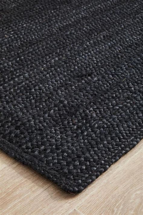 Black Jute Runner Rug Hallway Runner Bedside Runner Rug Etsy