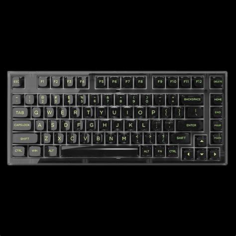 FL ESPORTS Q75 SAM Black Transparent Body Dark Ice keycap Kailh MX Cool ...