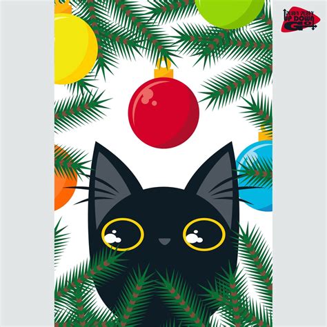 Funny Christmas Black Cat Cards set of 4 Funny Cat Holiday | Etsy