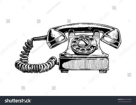 Vector Hand Drawn Illustration Retro Phone Stock Vector (Royalty Free ...