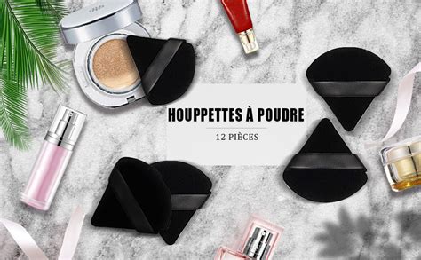 12 Pièces Houpette Maquillage Bouffées de Poudre Triangle Eponge en