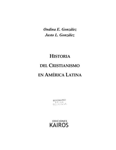 Historia del Cristianismo en América Latina J Diego P Vásquez uDocz