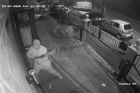 Shocking Cctv Shows Masked Thieves Trying To Smash Down Front Door Of