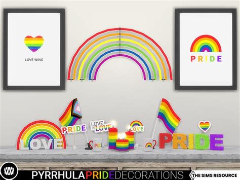 Pyrrhula Decorations For Pride In Sims 4 12 LGBTQIA Flags And Rainbow