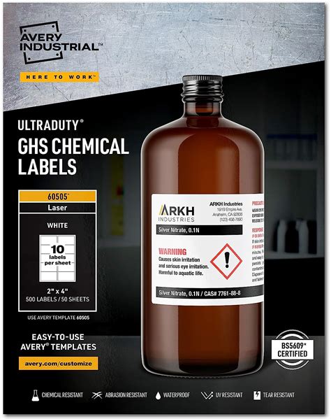 Amazon Avery Ultraduty Ghs Chemical Labels For Laser Printers