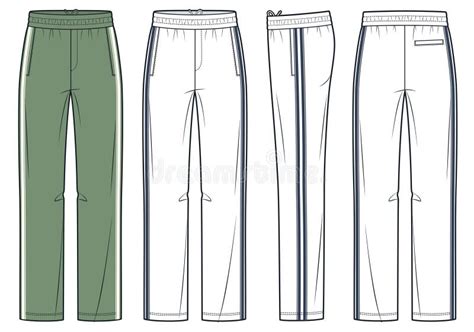 straight leg track pants technical fashion illustration striped jogger