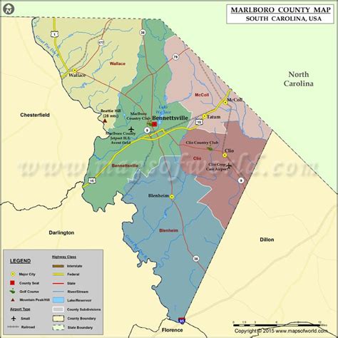 Marlboro County Map South Carolina