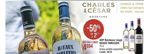 Promo Aop Bordeaux Rouge Beaux Parleurs chez Supermarchés