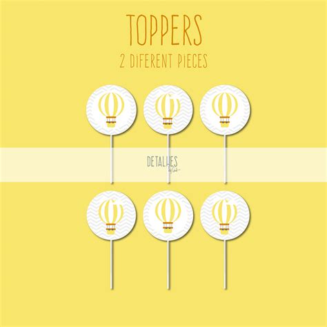 Birthday Printable Hot Air Ballon Theme Etsy