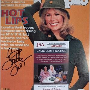 Autographed Loretta Swit Hot Lips Major Houlihan MASH X Inch Framed Photo With Certificate Of