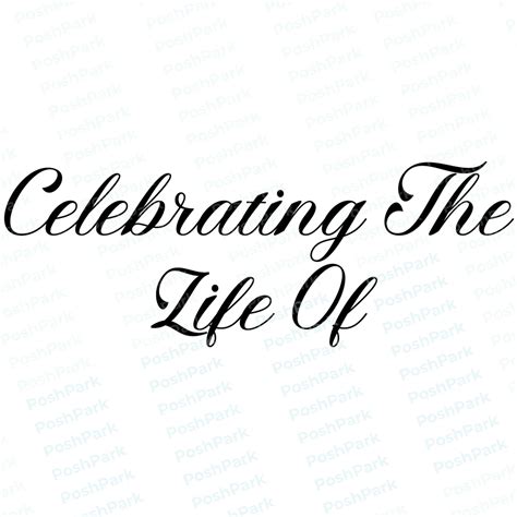 Sets of 4 Celebrating the Life Of, Funeral Program Word Art Titles, Pre