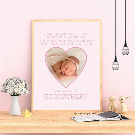 Personalised Will You Be My Godmother T Godmother Print Etsy Australia