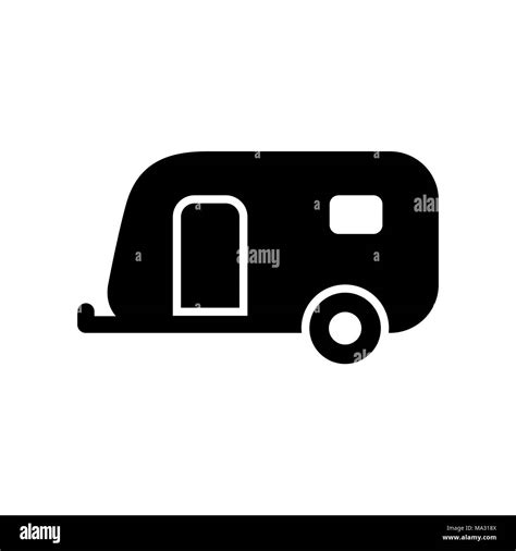 Caravan Trailer Icon Simple Flat Vector Illustration Stock Vector Image