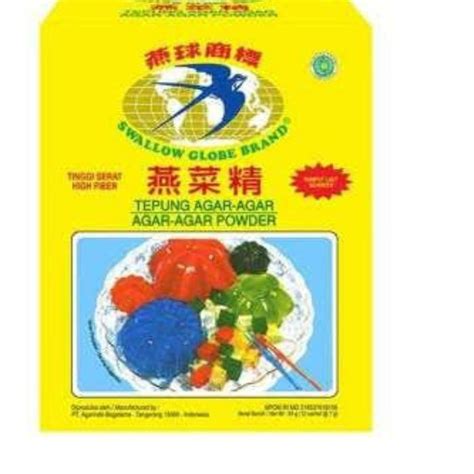 Jual Miliki Agar Agar Swallow Globe VARIAN WARNA 1 Dus Isi 12 Sachet