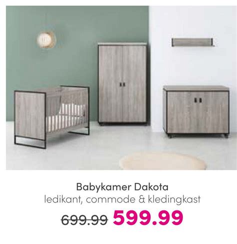 Babykamer Dakota Ledikant Commode Kledingkast Aanbieding Bij Baby