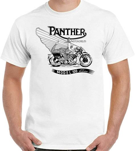 Panther Motorcycles Mens T Shirt Model 100 Motorbike Biker Indian Top